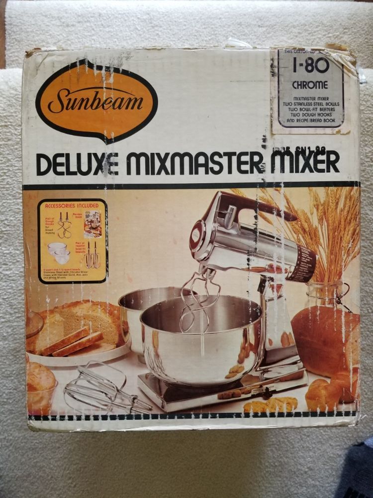 Sunbeam Deluxe Mixmaster Stand Mixer 1-80 Chrome 12 Speed W/ Accessories