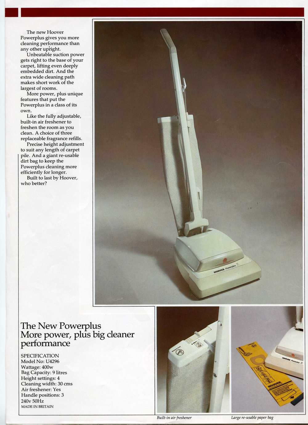 Hoover PowerPlus Dustcup Vacuum Cleaner 1984